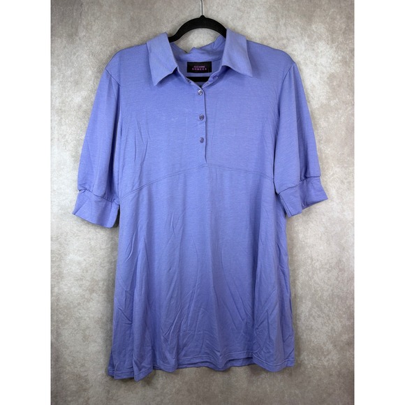 Suzanne Somers Dresses & Skirts - NWT Suzanne Somers Womens Purple Collared 3/4 Sleeve Babydoll Tunic Sz Large